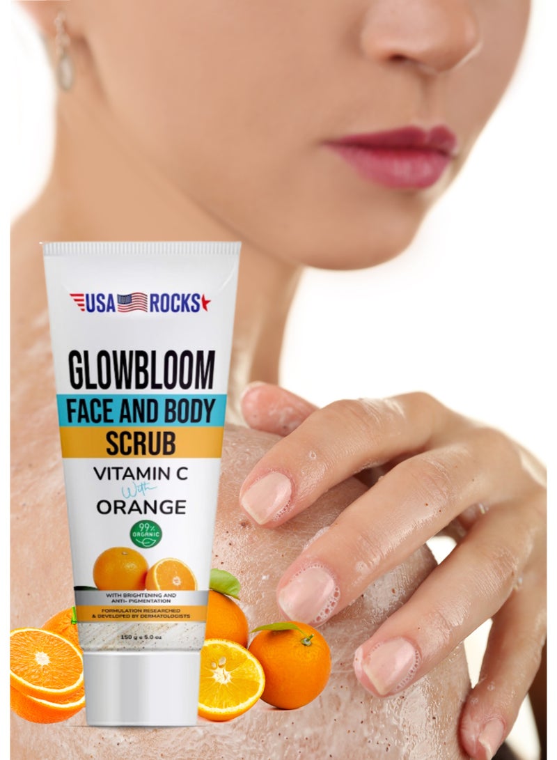 USA ROCKS Face & Body Scrub - Vitamin C & Orange - Image 2